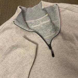Tommy Bahama Light Gray Zip-Up Sweater